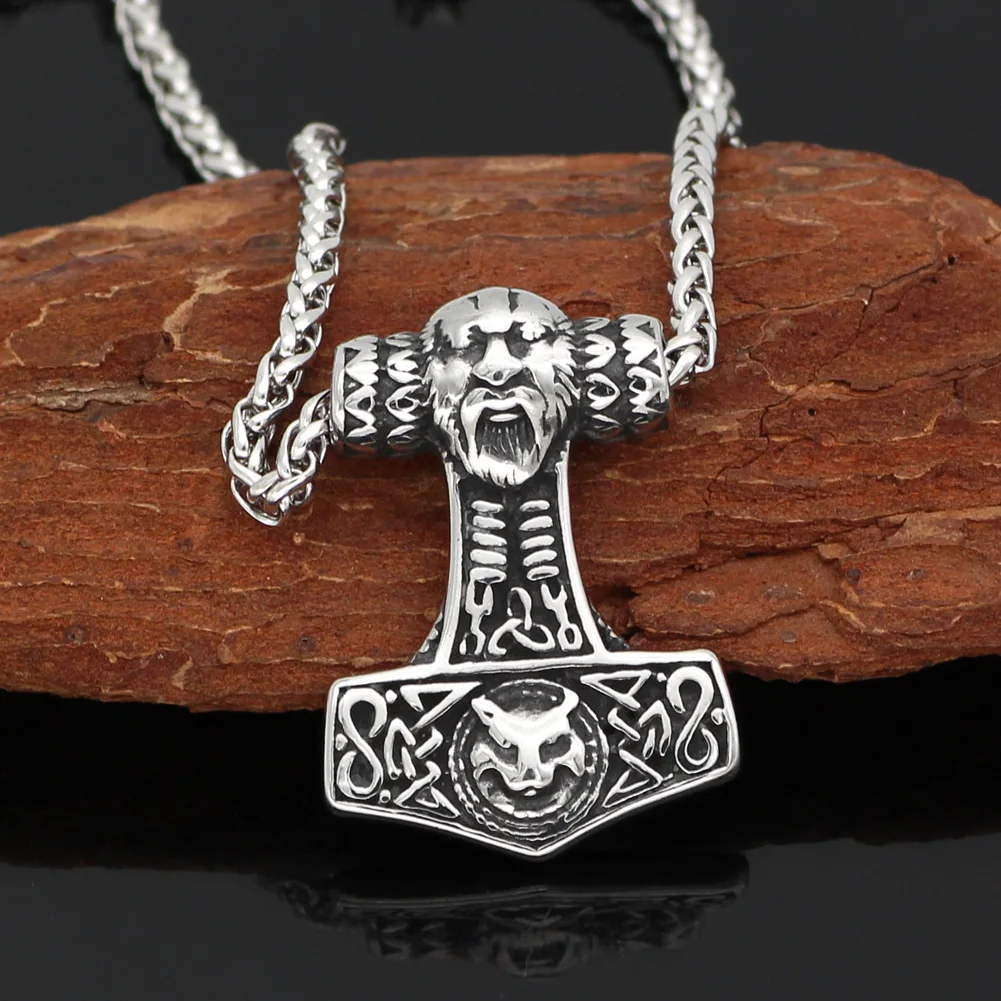 Скандинавский Викинг Mjolnir из нержавеющей стали Тор молоток лиса ожерелье с