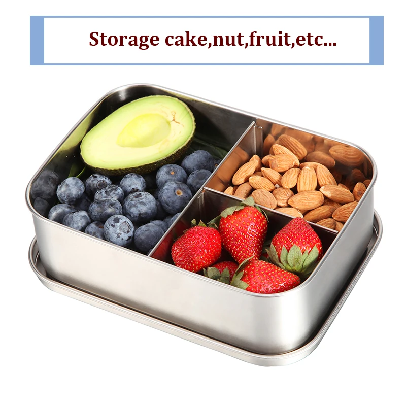 Контейнер для еды из нержавеющей стали с 3 отделениями | Дом и сад