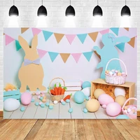 spring easter backdrop wood floor egg rabbit carrot newborn baby birthday party decor photography background photo studio banner