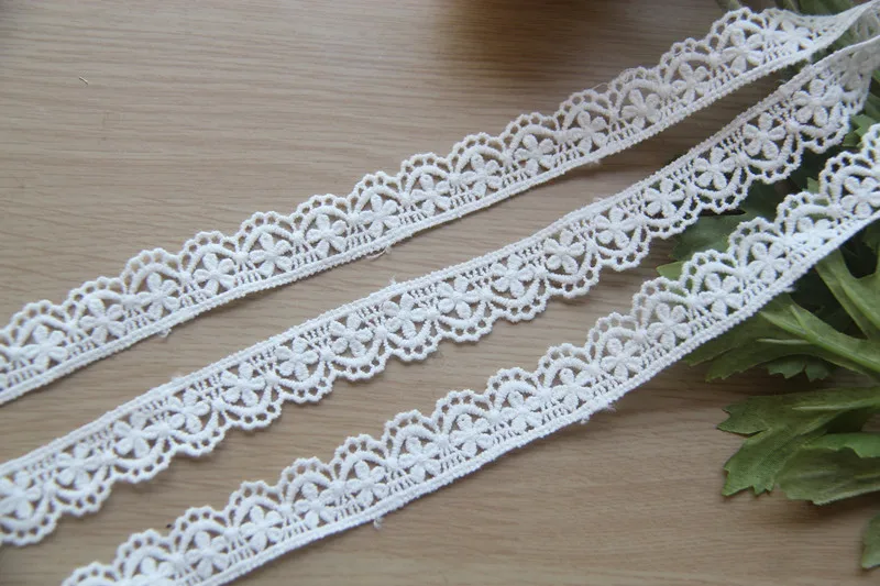 20 yard 1.7cm 0.66&quot wide ivory fabric embroidery tapes lace trim ribbon F10T311P181202F |