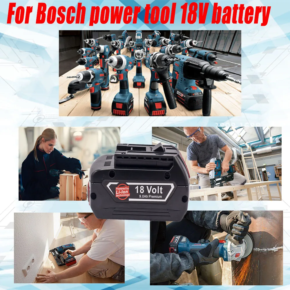 

SAIKEUNG 100% Original Replacement Bosch Battery 18v 9.0A Power Tool BAT609 610G 618 619G18650 Rechargeable Lithium Battery Pack