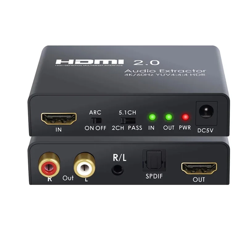 HDMI-совместимый 2 0 аудио экстрактор поддержка 4k 60hz Yuv 4:4:4 Hdr Hd конвертер адаптер для