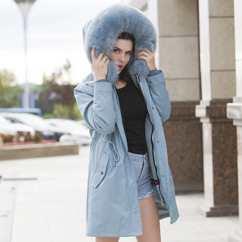 Парка с натуральным мехом женская зимняя куртка пальто из натурального большого