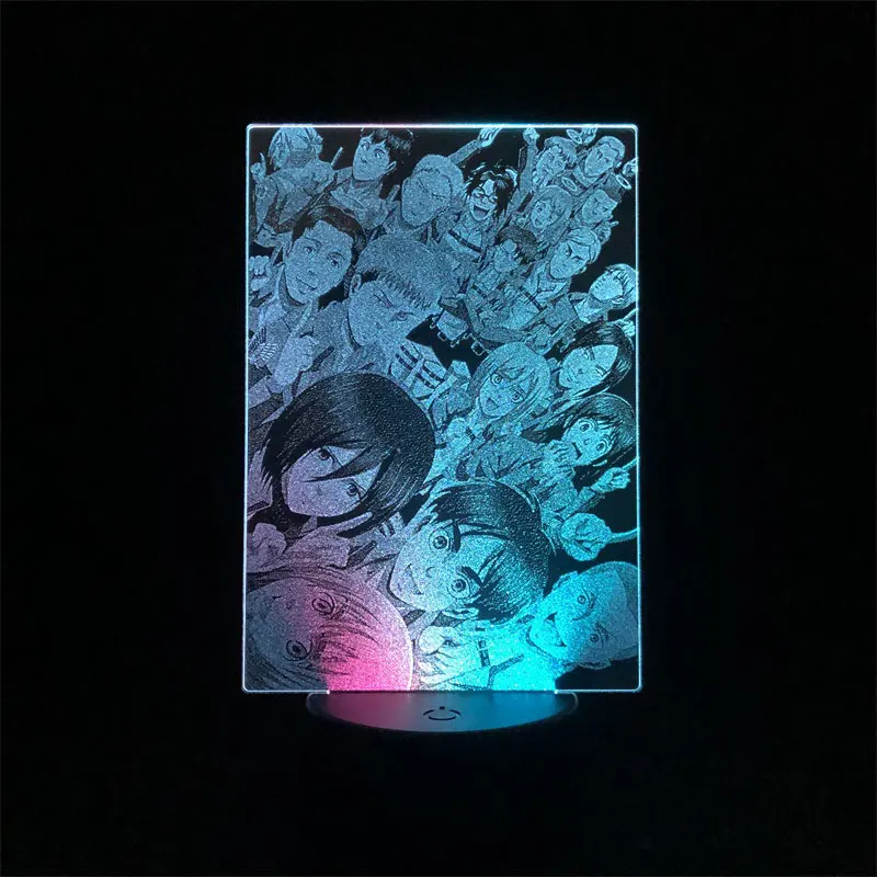 

Двухцветная светодиодная лампа с дистанционным управлением для атаки Титанов разведчик полк японское аниме Манга день рождения Двухцветн...