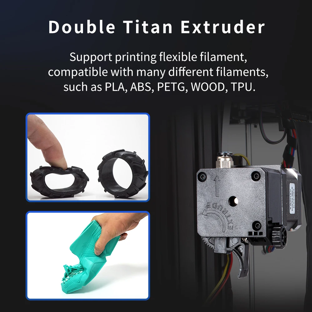 3D Printer 330*330*400mm Auto leveling Filament Sensor Dual Titan Extruders Large Build Plate Dual colors Printing X5SA-2E