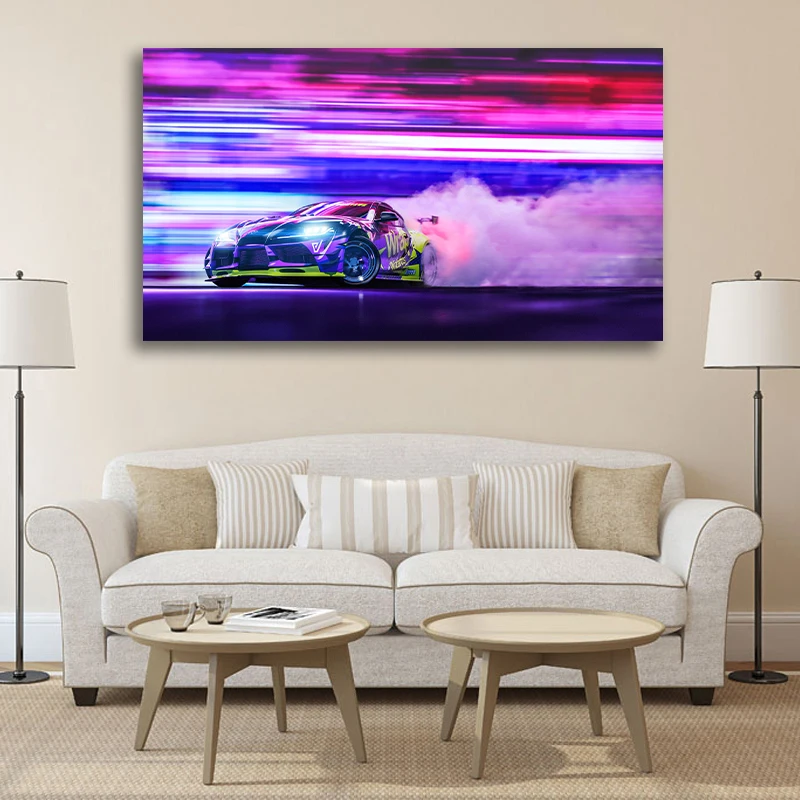 

Modern luxury car cool Japan Toyota Supra car super sports car painting bedroom room living room canvas decoration