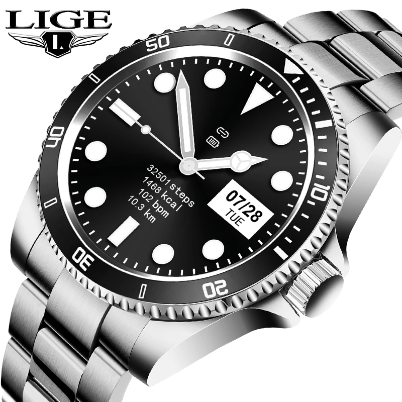 

LIGE 2020 Новая мода Смарт часы вызовов через Bluetooth часы для мужчин монитор сердечного ритма музыка Управление для мужчин, спортивные Смарт-часы...