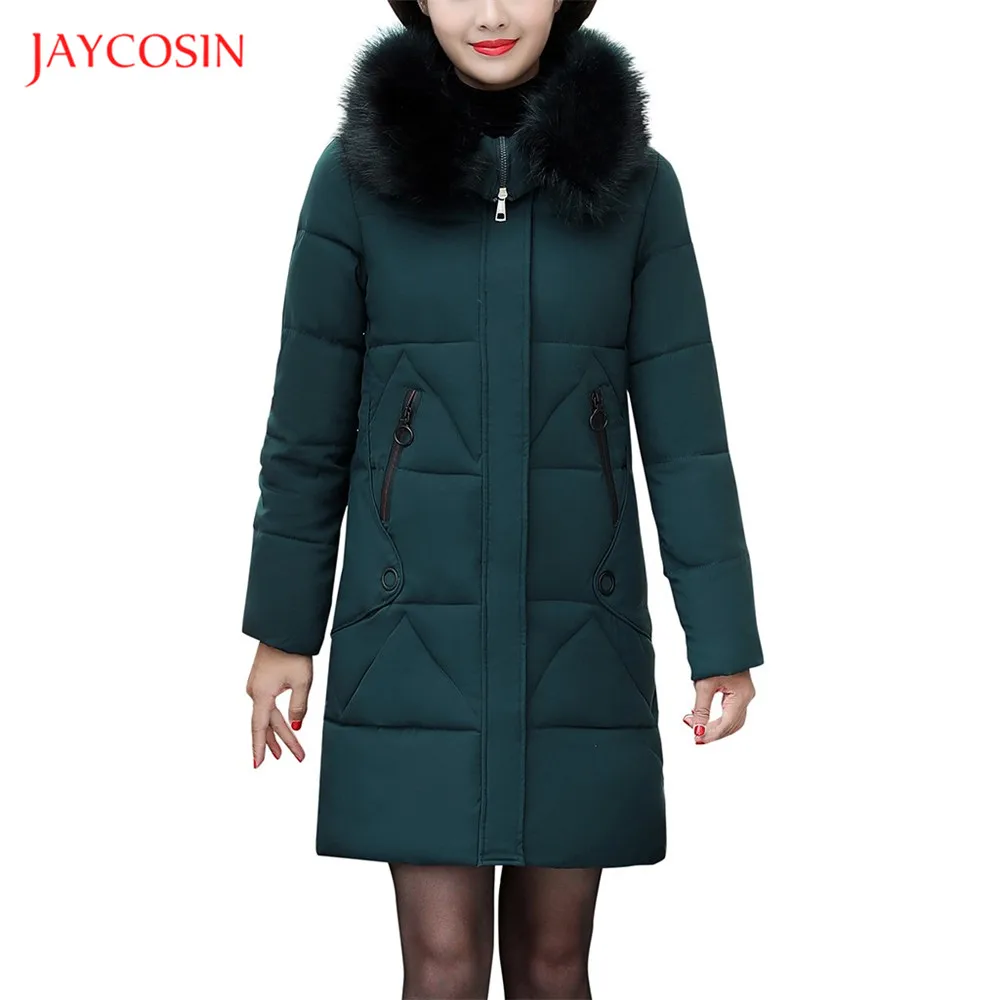 Joycosin 2019 Winter women Jacket Fashion Fluff Hooded coat Slim fit Zipper long sleeve Solid color tops | Мужская одежда