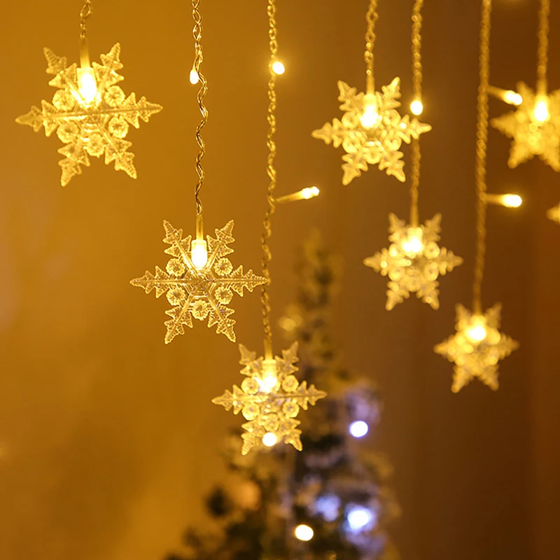 

3.5M Snowflake LED String Lights Fairy Lights Festoon Led Light Battery-operated Garland New Year Christmas Decorations 2022