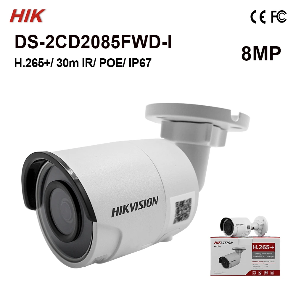 Камера видеонаблюдения Hikvision H.265 + IP67 8 Мп ИК камера 30 м 128 ГБ горячая распродажа
