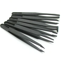 8pcs anti static carbon fiber electronic tweezers kit esd plastic forceps pcb repair hand tools set