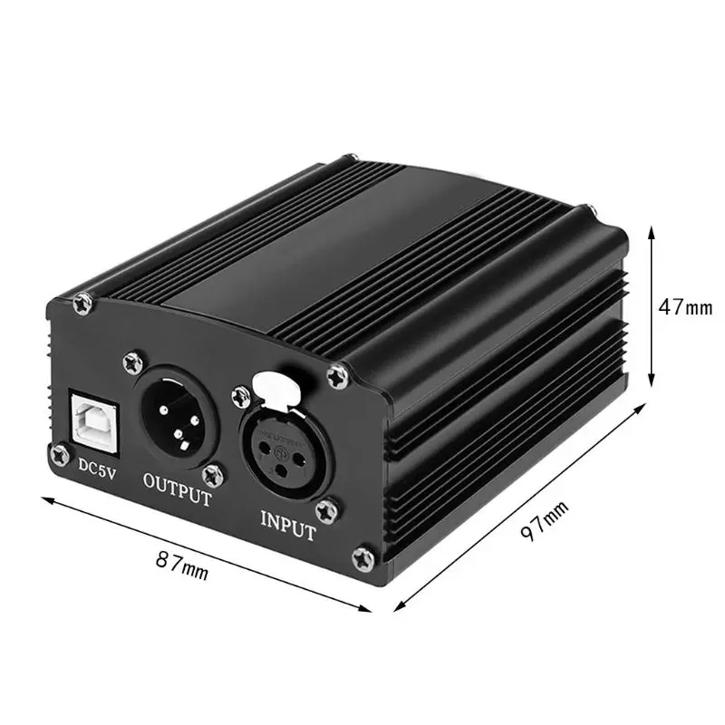 Портативный 1-канальный USB-кабель с фантомным питанием 48 В XLR 3-контактный