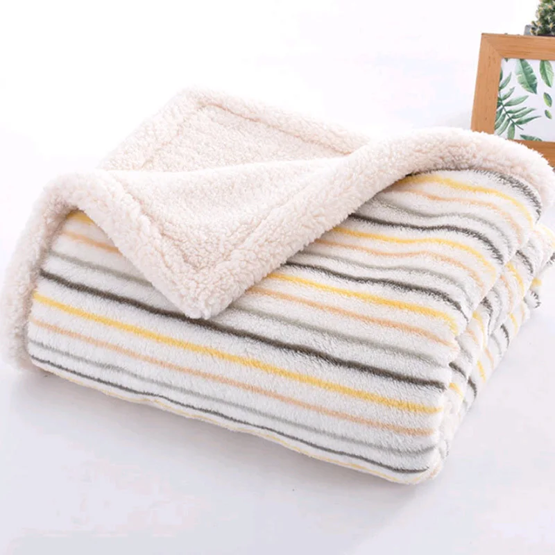 

Baby Blanket Winter Double Thick Swaddle Wrap Newborn Infantil Breathable Warm Cotton Coral Fleece Blanket Soft Children Quilt