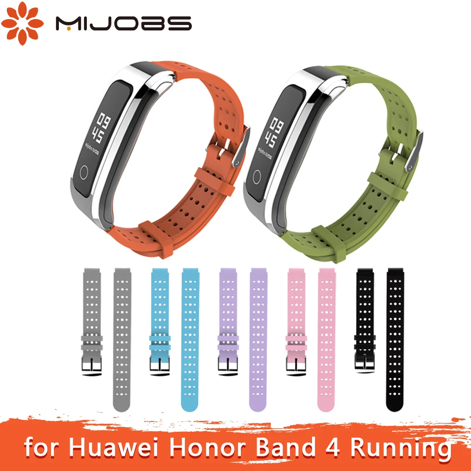 Силиконовый спортивный браслет Mijobs для Honor Band 4 ремешок бега Смарт часы Huawei