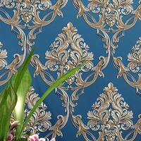 european damask florals pattern 3d non woven wallpaper living room bedroom background stripe wall paper hotel home decor