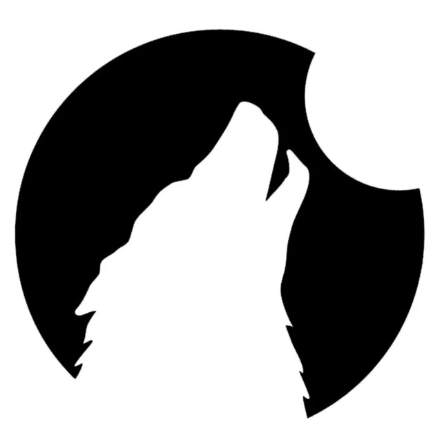 Силуэт Волк Воющий стикер для окна бампер фотобайдарка скейтборд