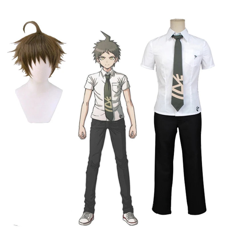 

Danganronpa Hajime Hinata Uniform men Cosplay Costume For Men Full Set Costume custom madeHalloween costume wig and shoes