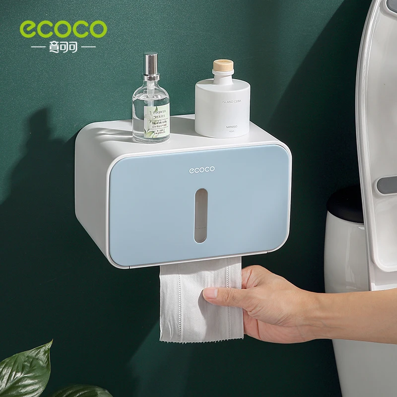 ecoco waterproof paper towel box wall mounted non punching creative simple design home bathroom accessories items placement rack free global shipping
