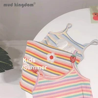 mudkingdom little girls camisole tanks stripe cute wing flower sling camisoles for kids cotton summer fashion children clothing