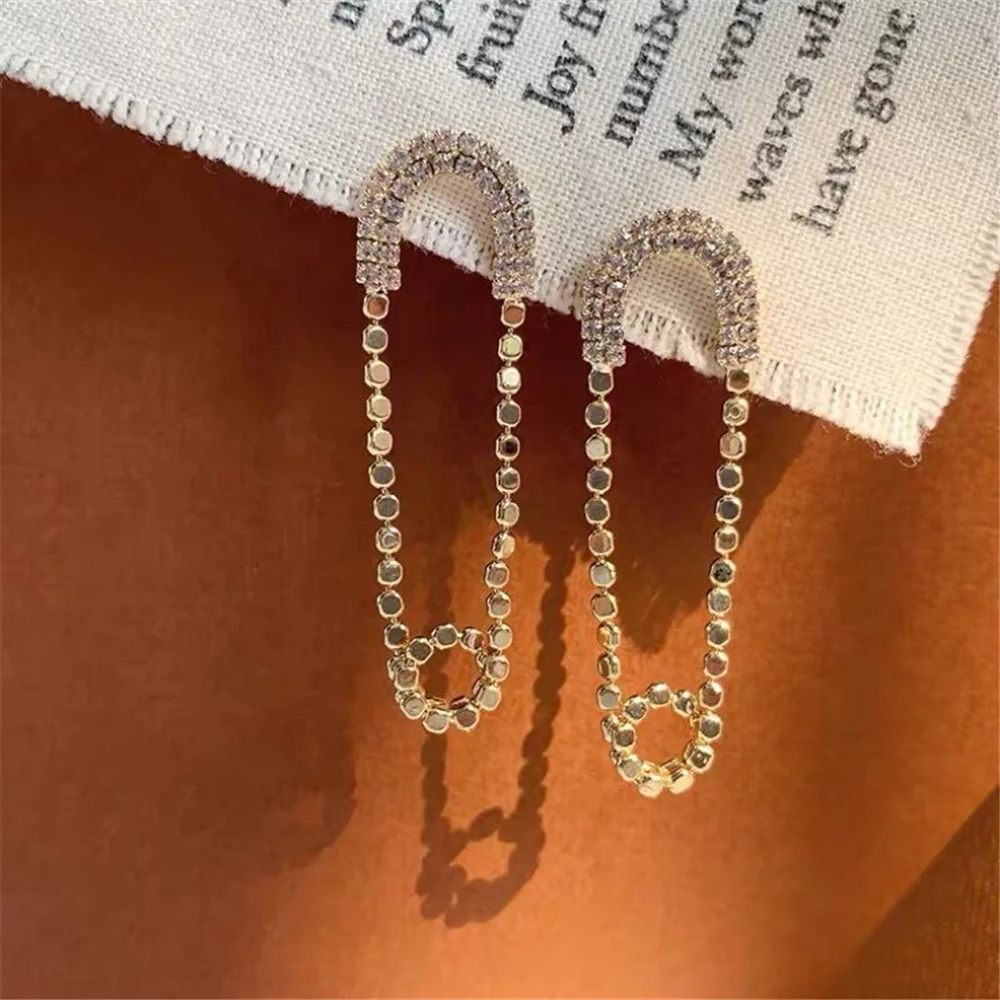 

Temperament Women's Wedding Prom Jewelry Birthday Gift Simple and Wild Long Tassel Lady French Stud Earrings Wholesale