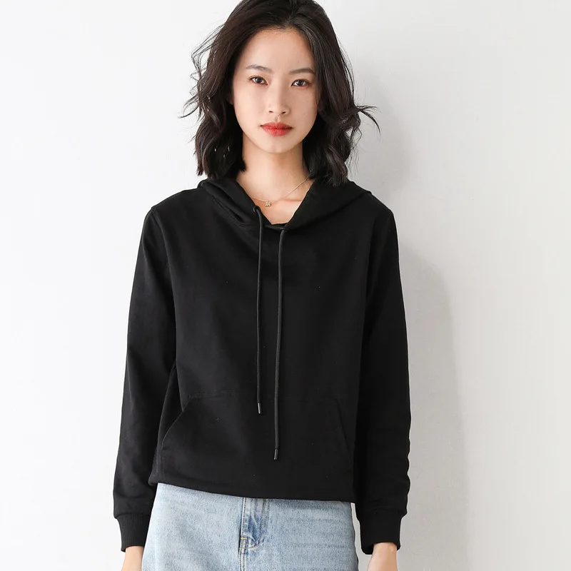 

Solid Basic Sweatshirts Women Retro Harajuku Oversize Pullover Hoodies Cotton Autumn 2021 Casual Hip Hop Hoody Mujer