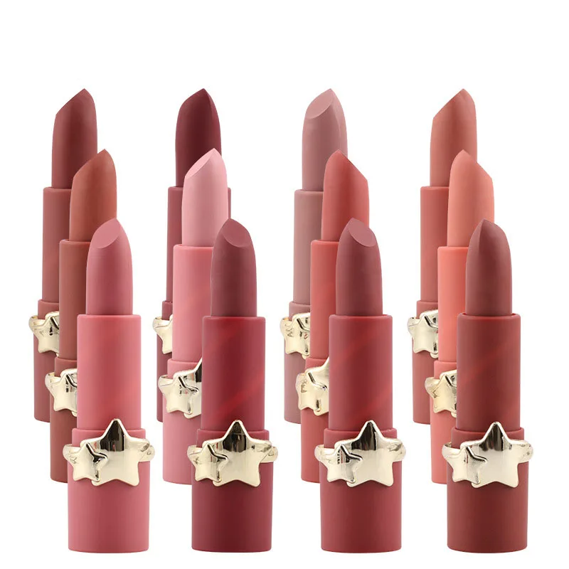 Бархатная губная помада стойкая матовая с полноцветным пигментом губ гладкой