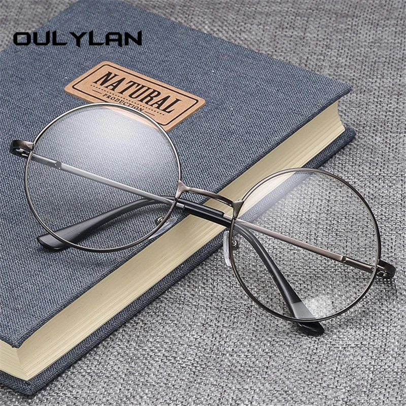 Готовые Очки для близорукости Oulylan мужские круглые оптические оправы очков