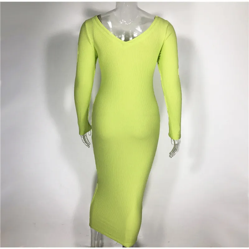 Вязаное осеннее Вечернее Платье облегающее платье 2019 женское Элегантное Длинное