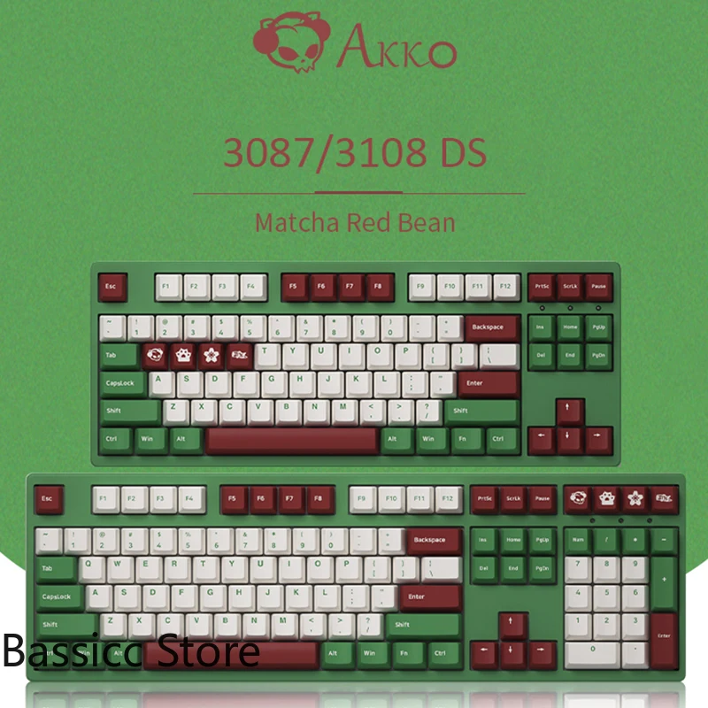 

New AKKO 3087/3098/3108DS Matcha Red Bean Mechanical Gaming Keyboard 87 98 108 Keys PBT Computer Gamer Type-C Cable Switch