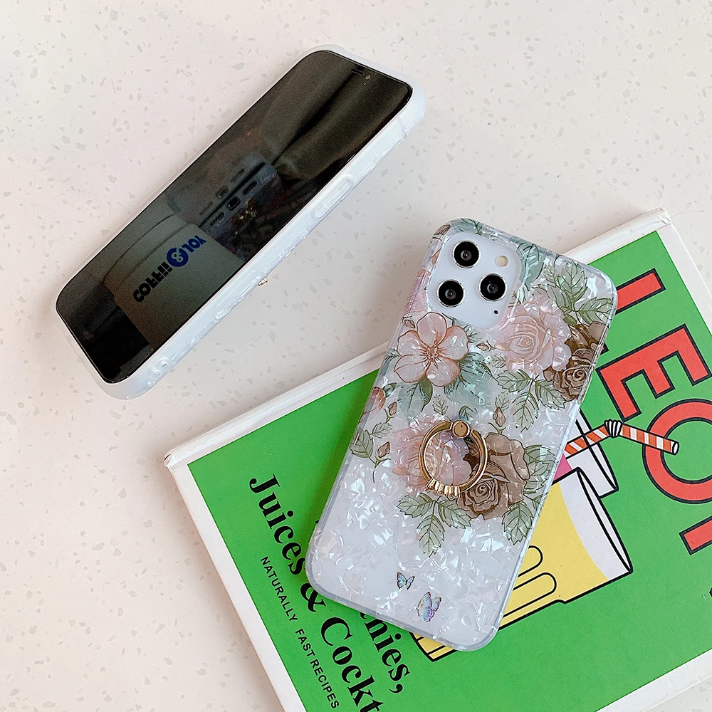 Чехол для телефона LOVECOM с цветочным рисунком iPhone 11 Pro Max 12 XR XS 6 6S 7 8 Plus мягкий чехол