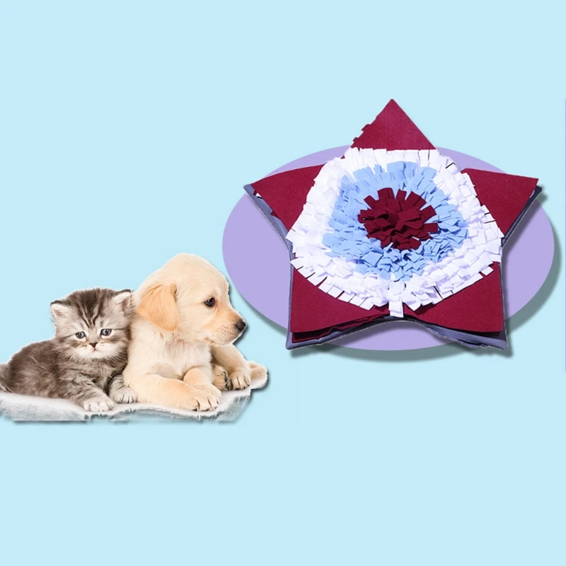 

Pet Dog Snuffle Mat Nose Smell Training Blanket Sniffing Pad Slow Feeding Bowl T21C