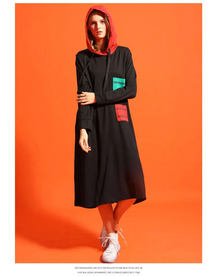 Max LuLu новые корейские модные роскошные уличные женские длинные платья с капюшоном с принтом женские винтажные Лоскутные Повседневные платья