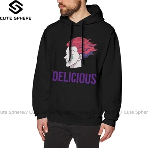 Толстовка Hisoka с капюшоном, вкусные толстовки, Красный Зимний пуловер, толстовка с капюшоном, хлопковые мужские повседневные большие толстовки для улицы