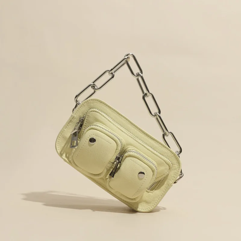 

Genuine Leather Handbags Cool Cross Body Bag With Chain Danish Designer Messenger Bags Must-Have For Fashion Girls Shouder Bag