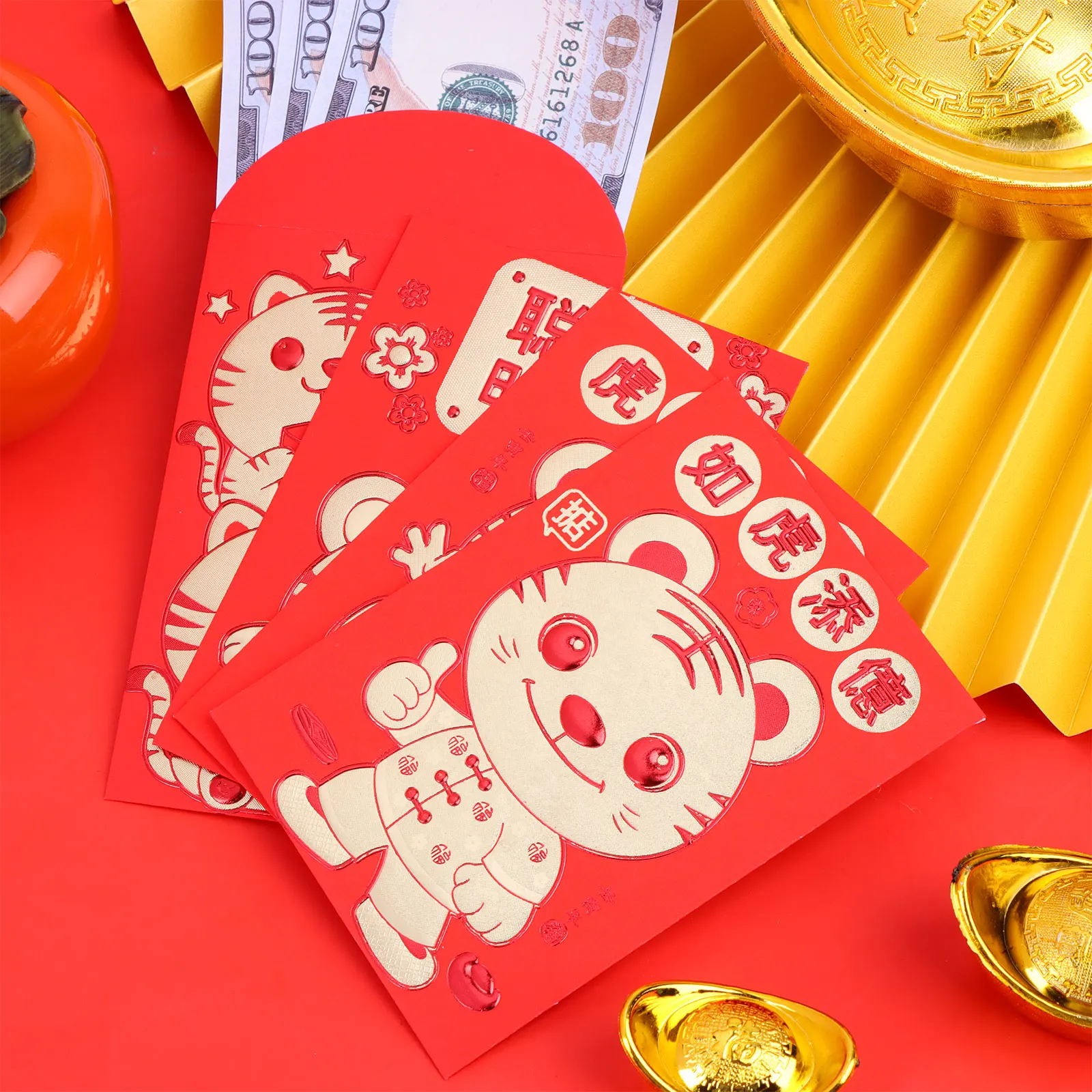 

108 шт., красные конверты для новогодних подарков, 2022