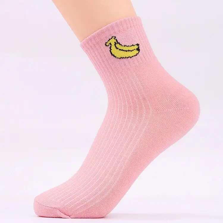 Banana Anlito 2 милые хлопковые свободные полосатые носки в японском стиле для девочек ясельного возраста разноцветные женские носки в стиле Харадзюку желтого и белого цвета - Цвет: Banana