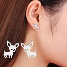 Новые серьги-гвоздики из нержавеющей стали для женщин, ювелирные изделия для милой собаки чихуахуа, серьги с надписью Love My Pet, оптовая продажа