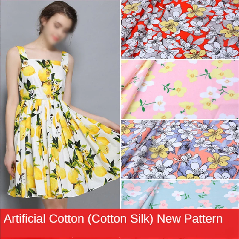 

Rayon Cotton Silk Cotton Cloth Fabric Baby Cotton Summer Pajamas Pants Fabric Garment Sewing DIY Rayon Wholesale Cotton Fabric
