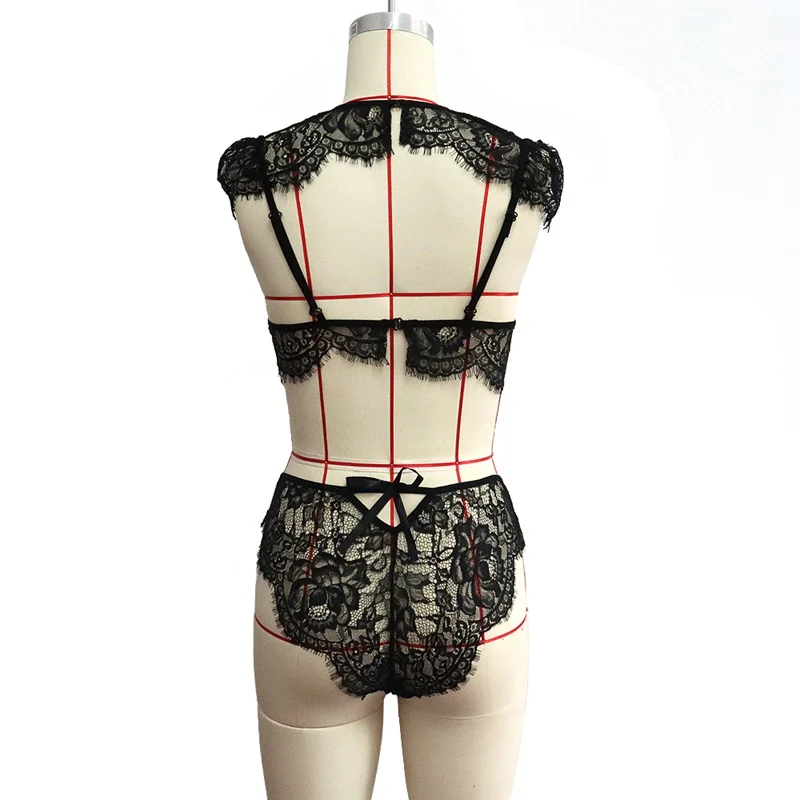 

Sexy Lingerie Set Women Lace Bra and Panty Set Hollow Out Underwear Women Set See-though Transparent Bra Summer Nightwear