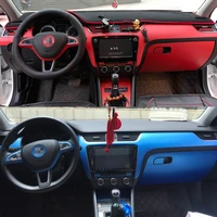 for skoda octavia 2015 2019 interior central control panel door handle 5d carbon fiber stickers decals car styling accessorie