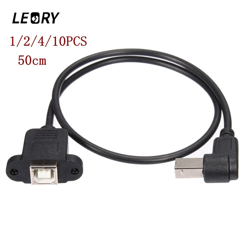 LEORY 50 см USB2.0 локоть B папа к женскому кабелю USB Тип провод розетка Принтер Панель