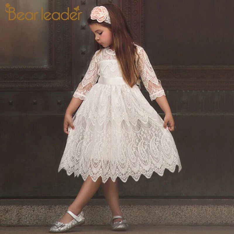 Bear Leader Girls Dress 2021 Princess Dresses Evening Elegent Floral Printed Top Tutu dress Ball Gown for | Детская одежда и обувь