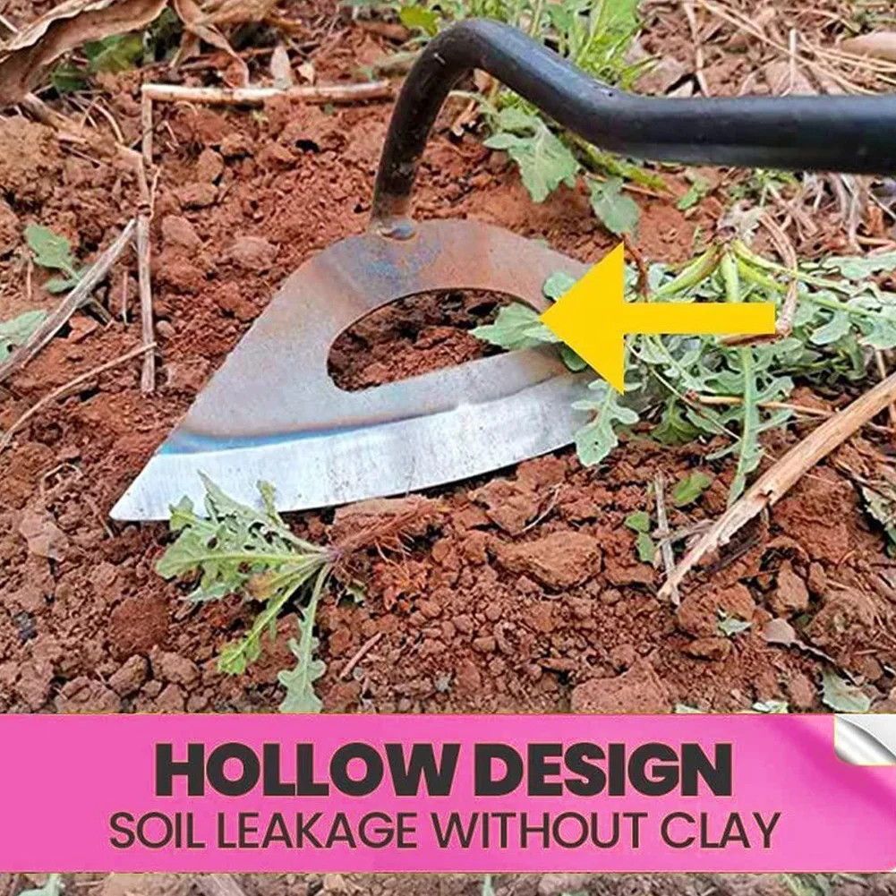

All-Steel Hardened Hollow Hoe Handheld Weeding Rake Loosening Soil Hoe Farm Garden Tools Agriculture Tool Weeding Accessories