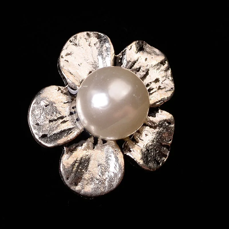 

10 Pcs Vintage Pearl Rhinestone Flower Jewelry Charm For Diy Jewelry Making Supplies Handmade Accessories