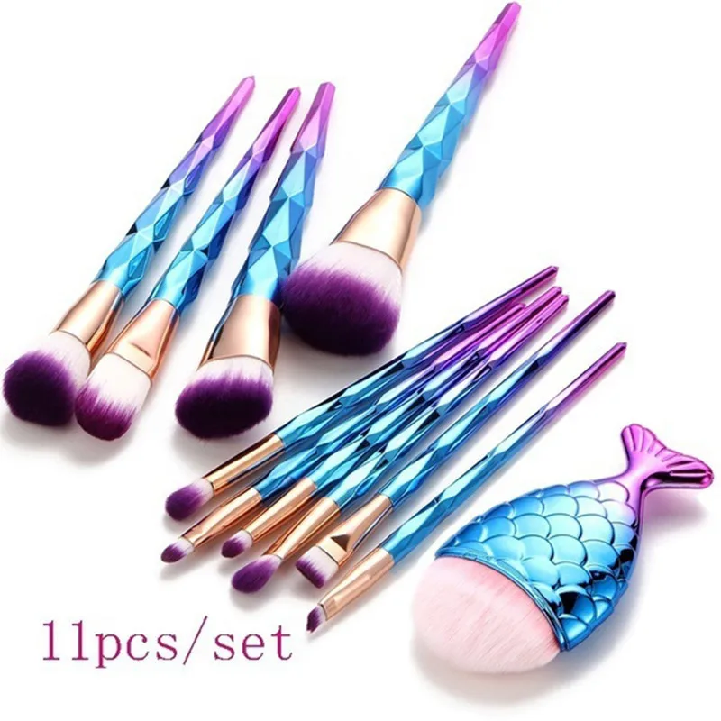 

11Pcs Nylon Hair Makeup Brushes Set Powder Foundation Blending Eye shadow Blush Cosmetic Concealer Make Up Brush Maquiagem#0713