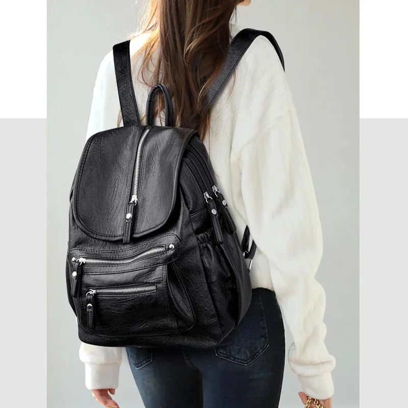 Женский кожаный рюкзак высокого качества Sac Dos mochila mujer школьный для девочек