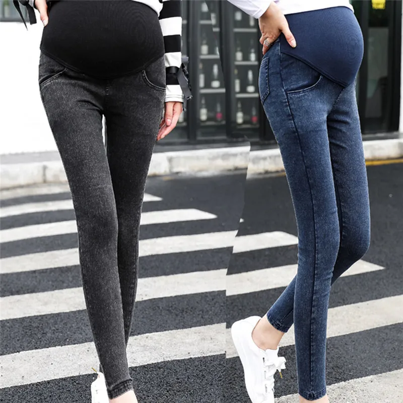 

Узкие брюки для беременных и беременных, джинсы, эластичные штаны для беременных женщин, штаны для подтяжки живота, эластичные джинсовые бр...