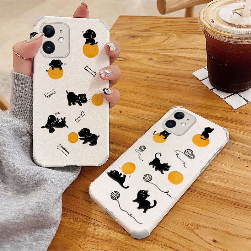 

Thread Ball Cat Phone Case For iPhone 12 Pro Max Mini 11 Pro Max X XS XR XSMAX SE2020 8 8Plus 7 7Plus 6 6S Plus Lambskin Cover