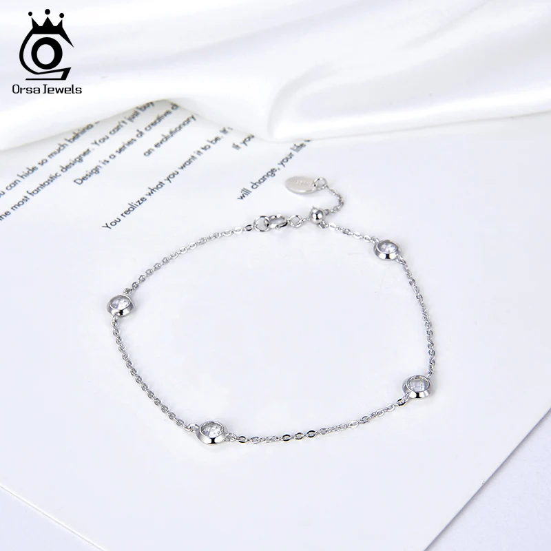 Модный регулируемый браслет ORSA JEWELS для маленького запястья из серебра 925 пробы с