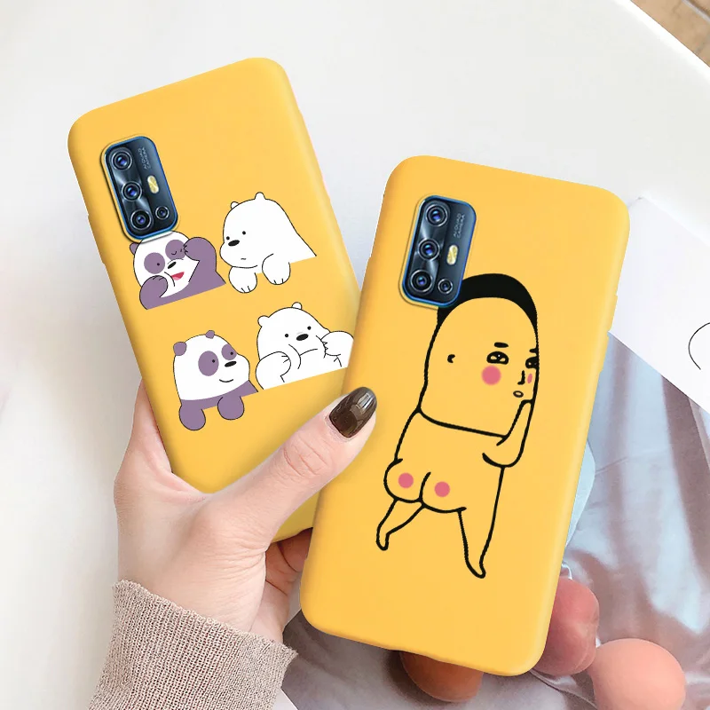 

For Vivo IQOO 5 Pro 5G Case Silicone Phone Cases For Vivo IQOO NEO 3 V15 Pro V20 SE V11 V11I V19 V9 V7 Plus Cute Bear Case Cover